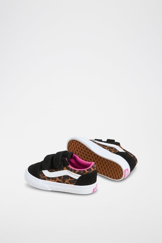 Zapatillas de piel Old Skool V - Negro y marrón