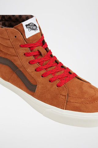 Zapatillas altas de nobuk Sk8-Hi - Camel y rojo