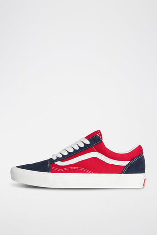 Baskets en cuir Old Skool - Rouge et bleu marine - Vans