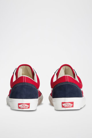 Baskets en cuir Old Skool - Rouge et bleu marine - Vans