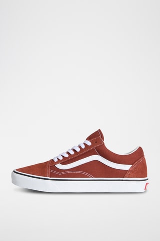 Zapatillas de piel Old Skool - Rojo teja