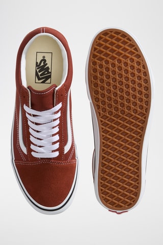 Zapatillas de piel Old Skool - Rojo teja