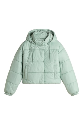 Anorak corto con capucha - Verde agua