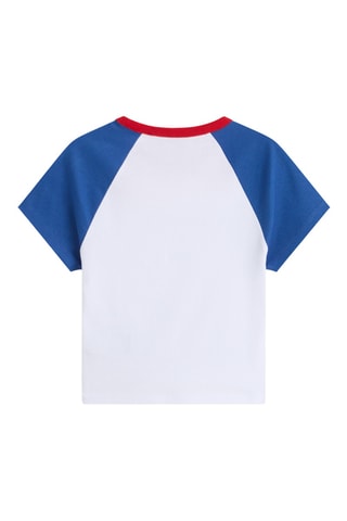 Camiseta - Blanco y azul eléctrico