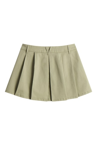 Falda plisada de algodón orgánico - Verde