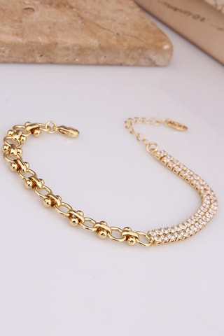 Bracciale - Placcato oro giallo e zirconi