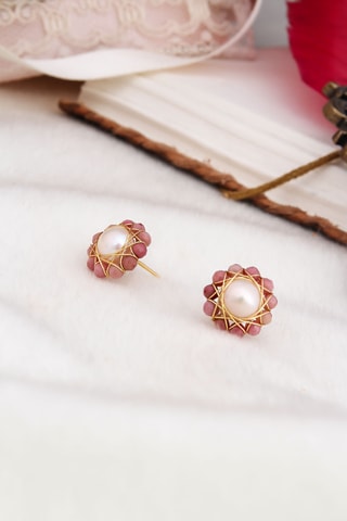 Brincos - Banhado a ouro amarelo e pérolas de cultura