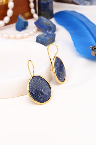 Oorbellen Goudkleurig en Blauw