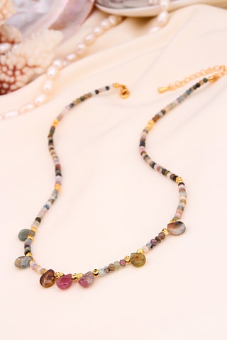 Collana - Placcato oro giallo e agate