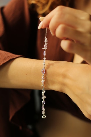 Bracciale - Zirconi e perla coltivata