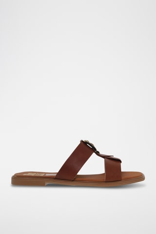 Mules en cuir - Marron