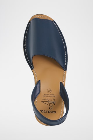 Sandales avarca en cuir - Bleu