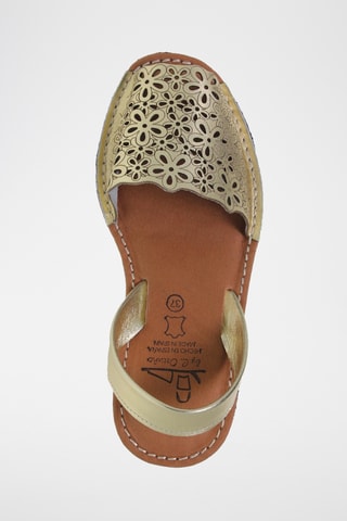Sandales avarca compensées en cuir - Doré