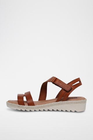 Sandales plateformes en cuir - Marron