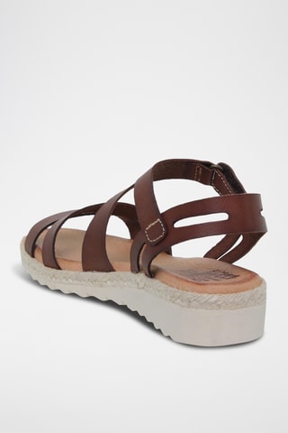 Sandales plateformes en cuir - Marron