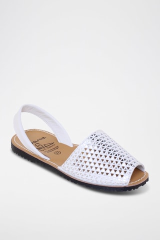 Sandales en cuir Avarca Menorquina - Blanc, noir et marron