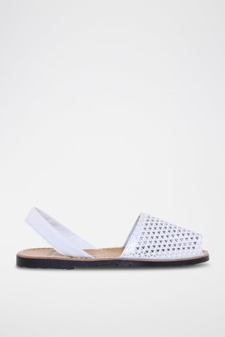 Sandales en cuir Avarca Menorquina - Blanc, noir et marron