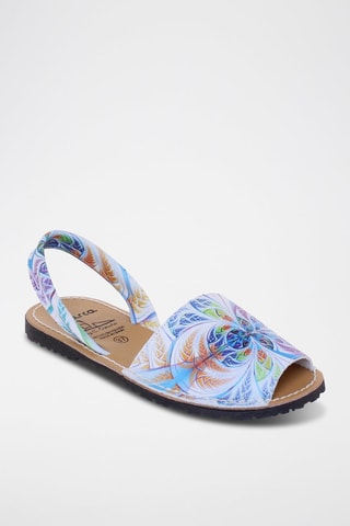 Sandales en cuir Avarca Menorquina - Blanc, bleu, orange et rose