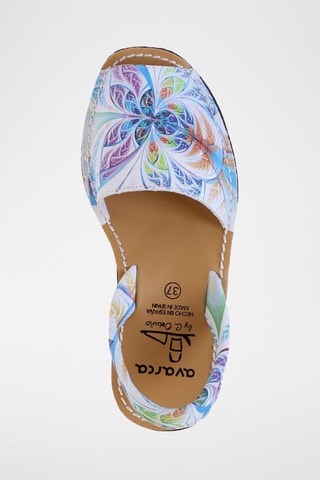 Sandales en cuir Avarca Menorquina - Blanc, bleu, orange et rose