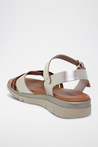 Sandales en cuir  Blusandal - Marron, doré et argenté