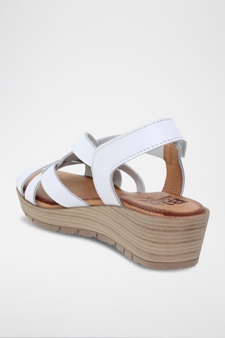 Sandales compensées en cuir - Blanc