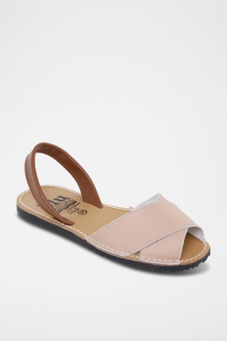 Sandales avarca en cuir Blusandal - Marron et beige