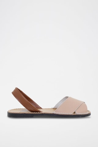 Sandales avarca en cuir Blusandal - Marron et beige