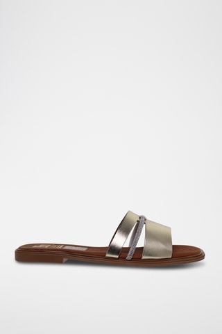Mules en cuir - Doré