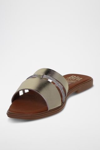 Mules en cuir - Doré