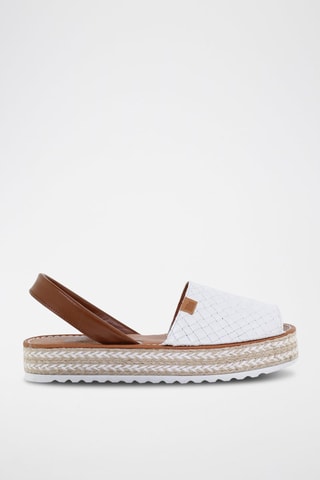 Sandales avarca plateformes en cuir  Blusandal - Blanc et marron