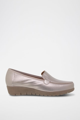 Mocassins compensés en cuir  Amelie - Argenté