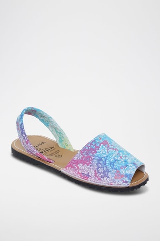 Sandales en cuir Avarca Menorquina - Bleu, vert, jaune et rose