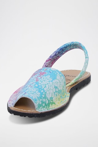 Sandales en cuir Avarca Menorquina - Bleu, vert, jaune et rose