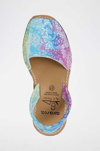 Sandales en cuir Avarca Menorquina - Bleu, vert, jaune et rose
