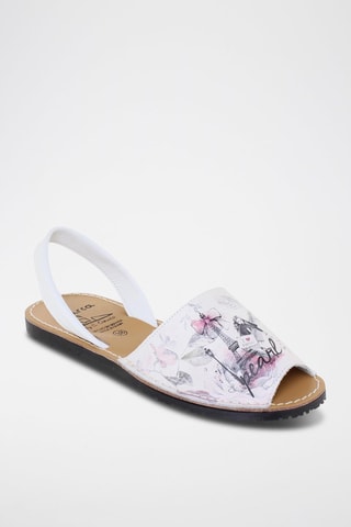 Sandales en cuir Avarca Menorquina - Blanc, rose et gris