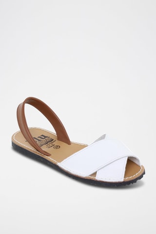 Sandales avarca en cuir Blusandal - Marron et blanc