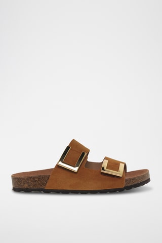 Mules en nubuck - Marron