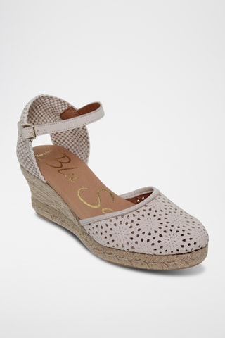 Espadrilles compensées en cuir - Blanc