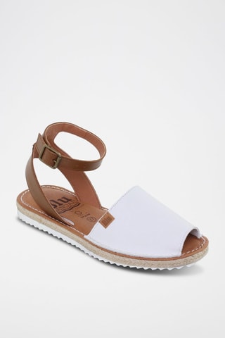 Sandales en cuir Blusandal - Blanc et marron