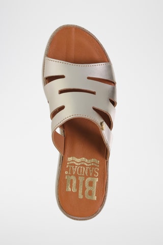 Mules plateformes en cuir - Gris