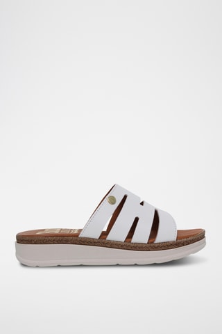 Mules plateformes en cuir - Blanc