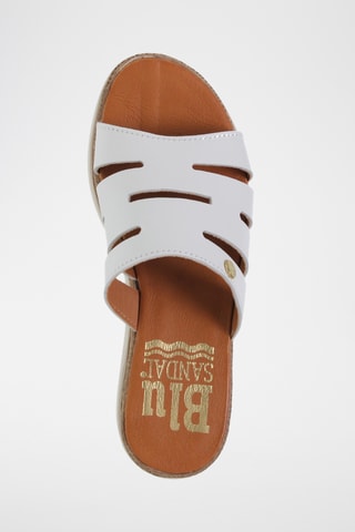 Mules plateformes en cuir - Blanc