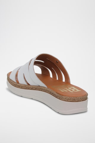 Mules plateformes en cuir - Blanc