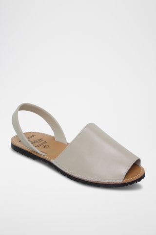 Sandales avarca en cuir - Beige