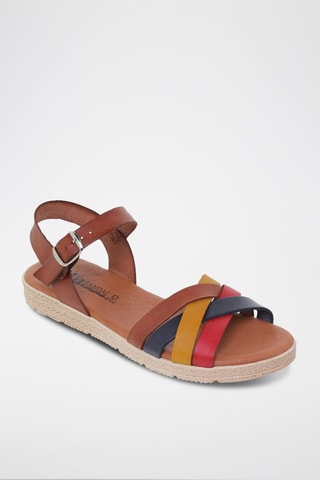 Sandales en cuir  Blusandal - Noir, rouge, jaune et marron