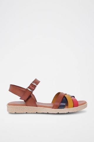 Sandales en cuir  Blusandal - Noir, rouge, jaune et marron