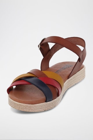 Sandales en cuir  Blusandal - Noir, rouge, jaune et marron