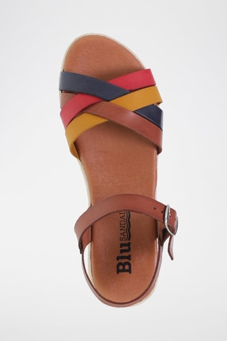 Sandales en cuir  Blusandal - Noir, rouge, jaune et marron