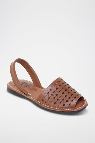 Espadrilles compensées en cuir Blusandal - Marron