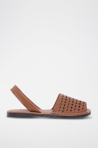 Espadrilles compensées en cuir Blusandal - Marron